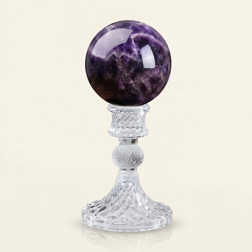 Brazilian Amethyst Crystal Ball 8cm | Crystal Stand | Third Eye Chakra