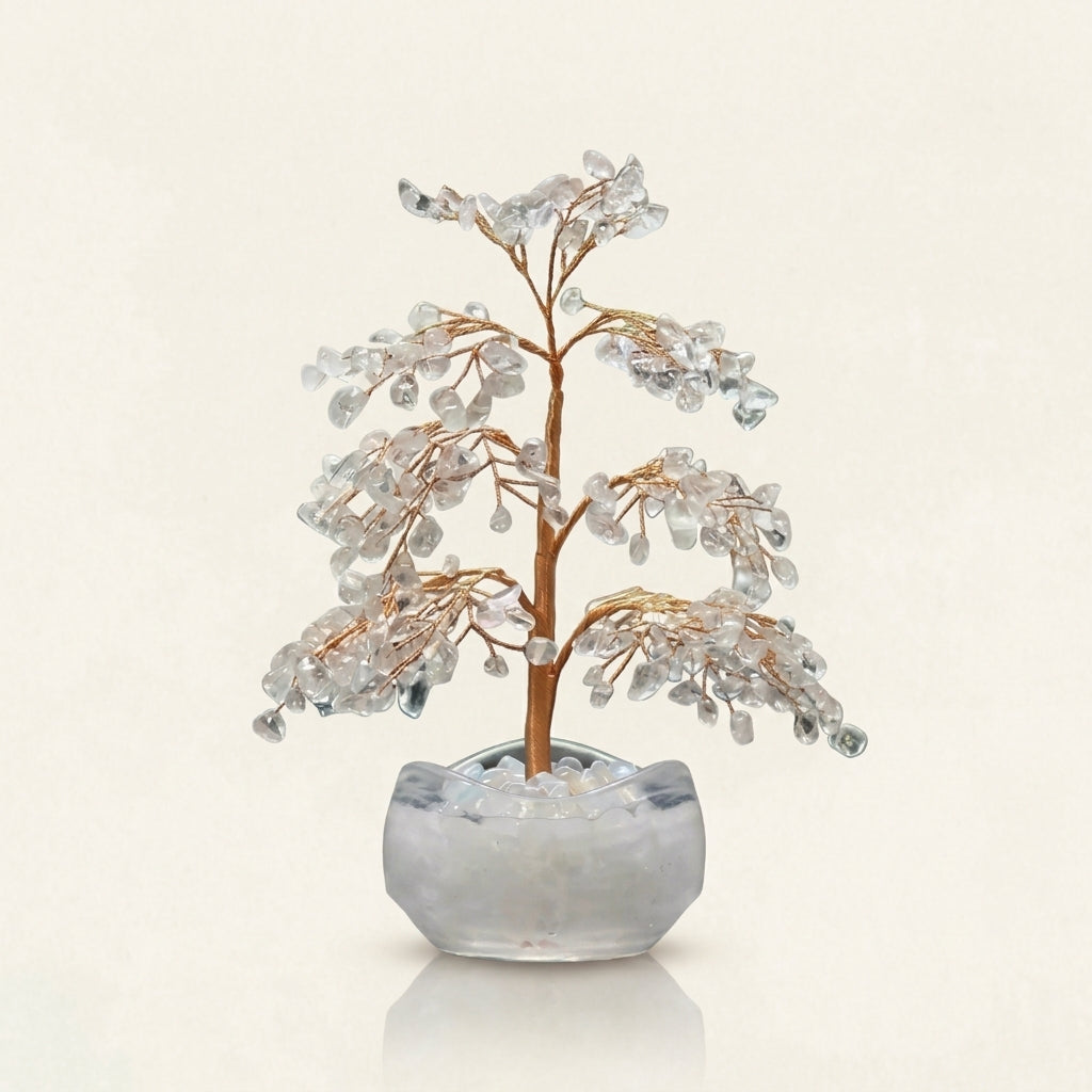 Natural Clear Quartz Crystal Tree with Crystal Base | Crown Chakra