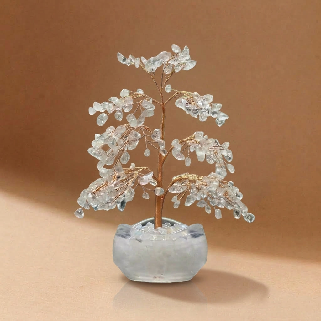 Natural Clear Quartz Crystal Tree with Crystal Base | Crown Chakra