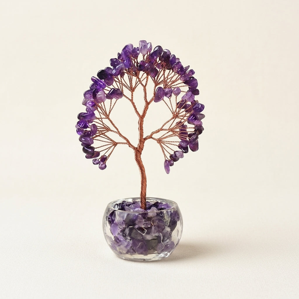 Small Natural Amethyst Crystal Tree with Crystal Base | Third Eye Chakra