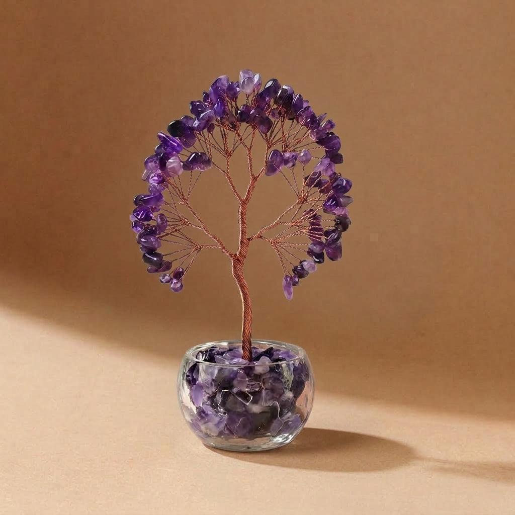 Small Natural Amethyst Crystal Tree with Crystal Base | Third Eye Chakra