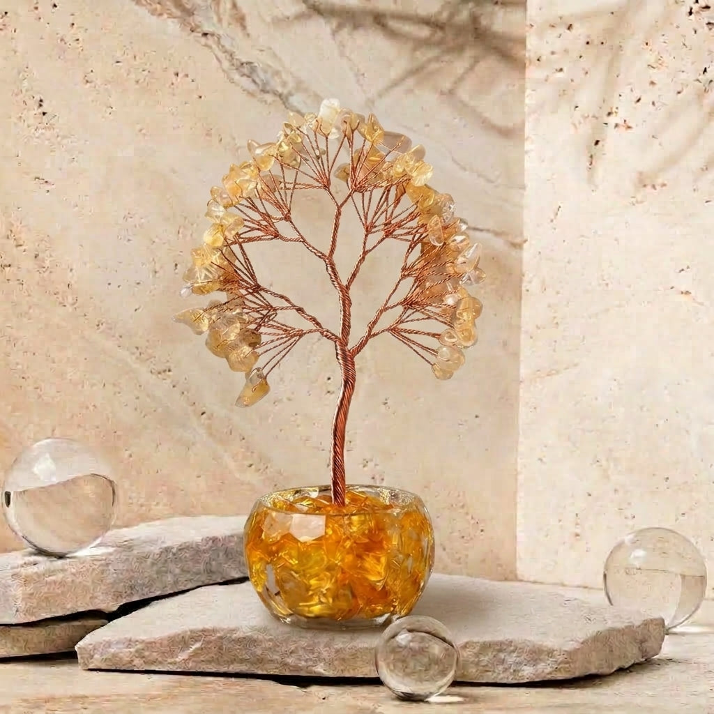 Small Natural Citrine Crystal Tree | Solar Plexus Chakra