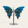 Blue Apatite Butterfly Sculpture | Cut from Raw Crystal
