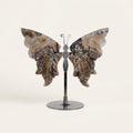 Volcanic Agate Butterfly Sculpture | Cut from Raw Crystal