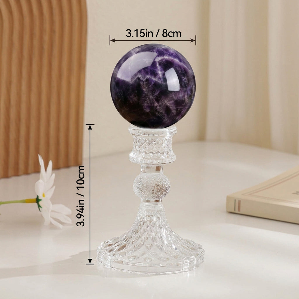 Brazilian Amethyst Crystal Ball 8cm | Crystal Stand | Third Eye Chakra