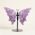 Lepidolite Butterfly Sculpture | Cut from Raw Crystal