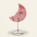 Pink Opal Moon Sculpture | Raw Stone Home Decor