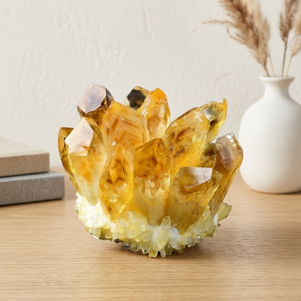 Natural Citrine Cluster | Abundance & Success