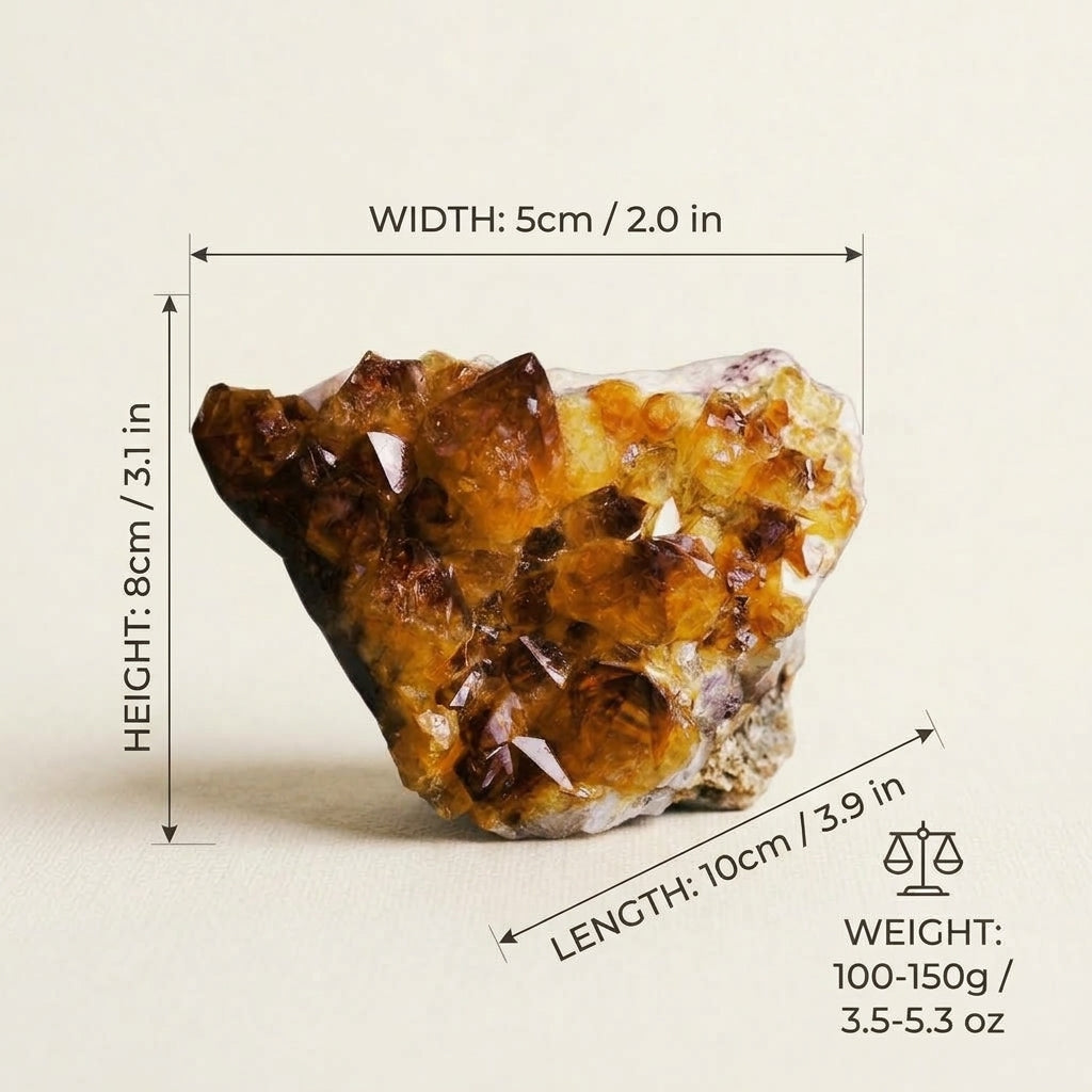 Natural Citrine Cluster | Raw Crystal Home Decor