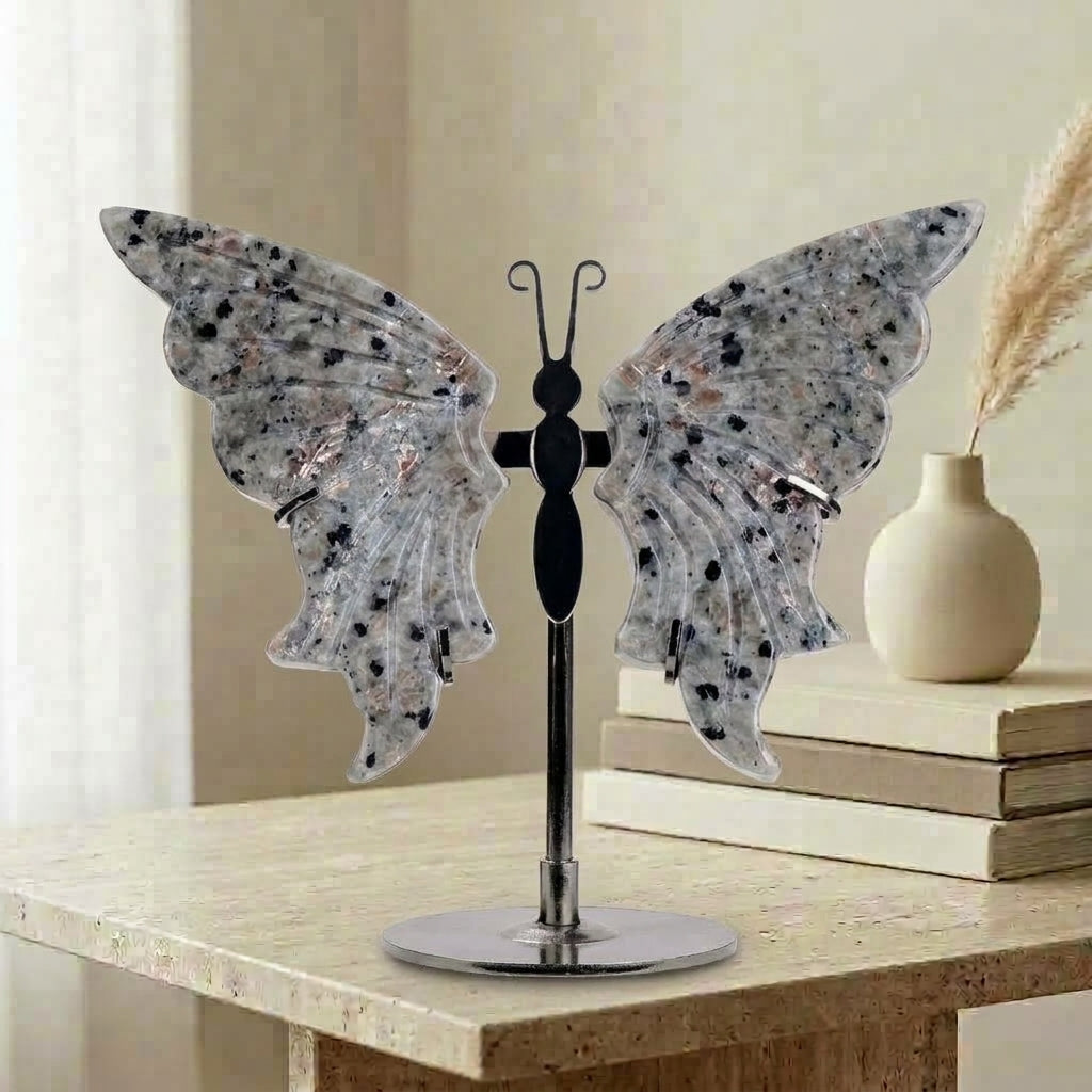 Fire Stone Butterfly Sculpture | Cut from Raw Crystal