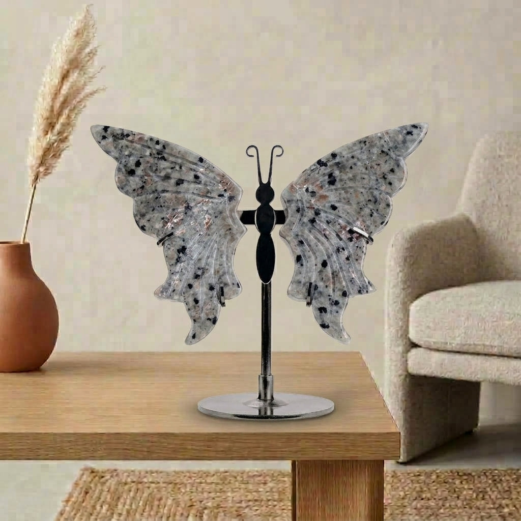 Fire Stone Butterfly Sculpture | Cut from Raw Crystal