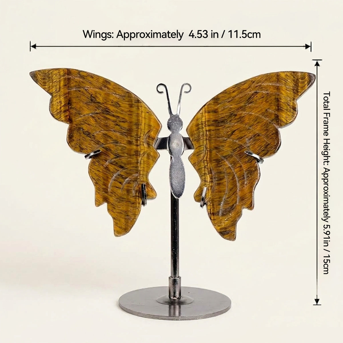 Tiger's Eye Butterfly Sculpture | Cut from Raw Crystal