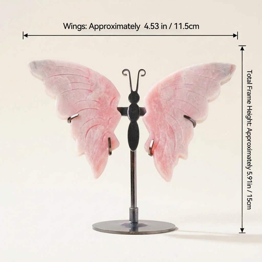 Rose Quartz Butterfly Sculpture | Cut from Raw Crystal