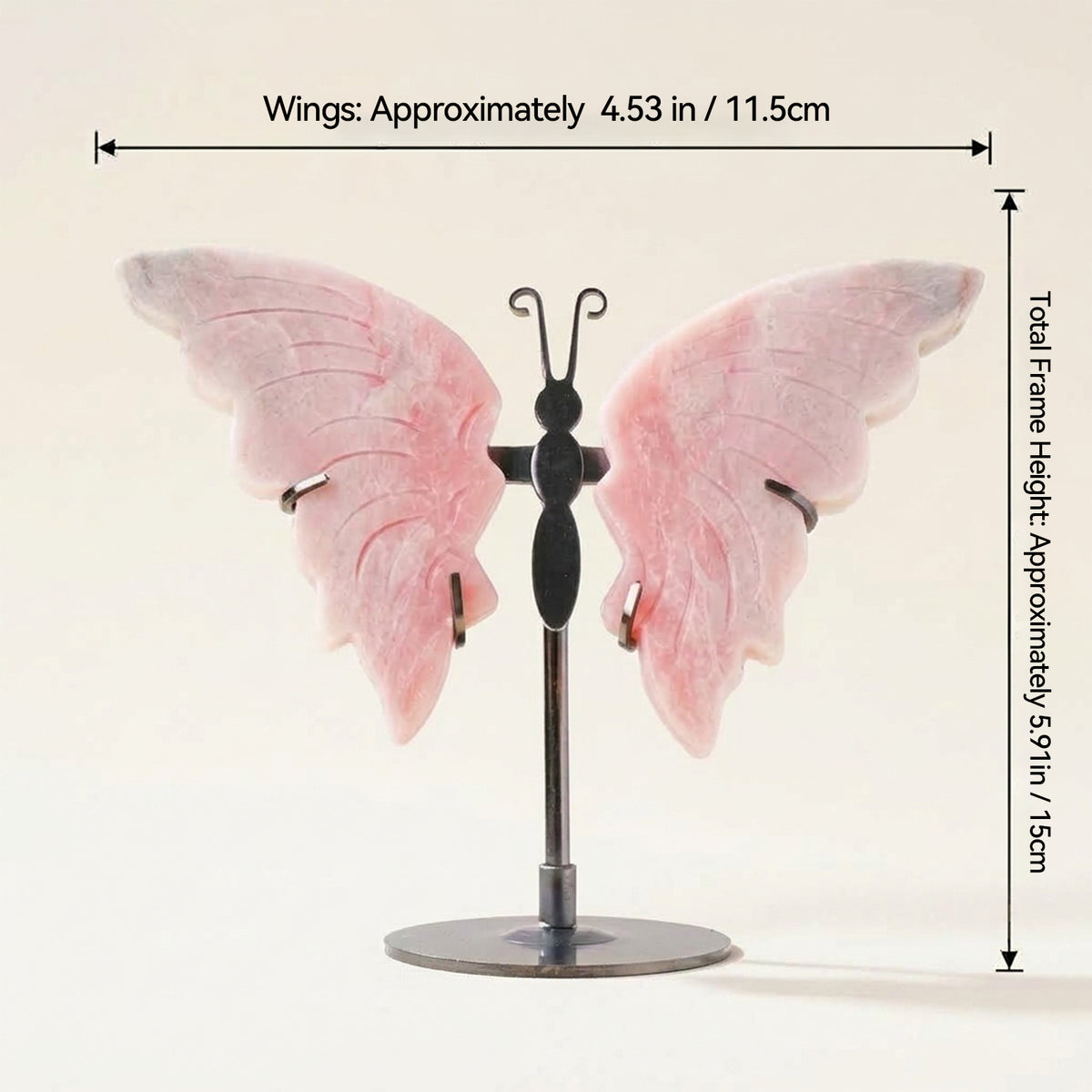 Rose Quartz Butterfly Sculpture | Cut from Raw Crystal