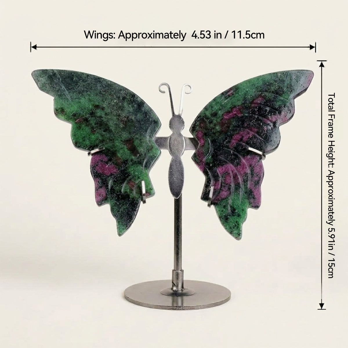 Ruby Zoisite Butterfly Sculpture | Cut from Raw Crystal