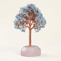 Aquamarine Crystal Tree with Rose Quartz Base | Calm Communication