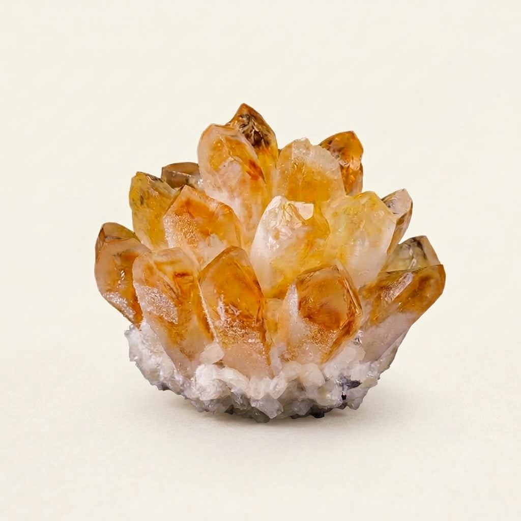 High-Grade Citrine Cluster | Deep Golden Raw Crystal