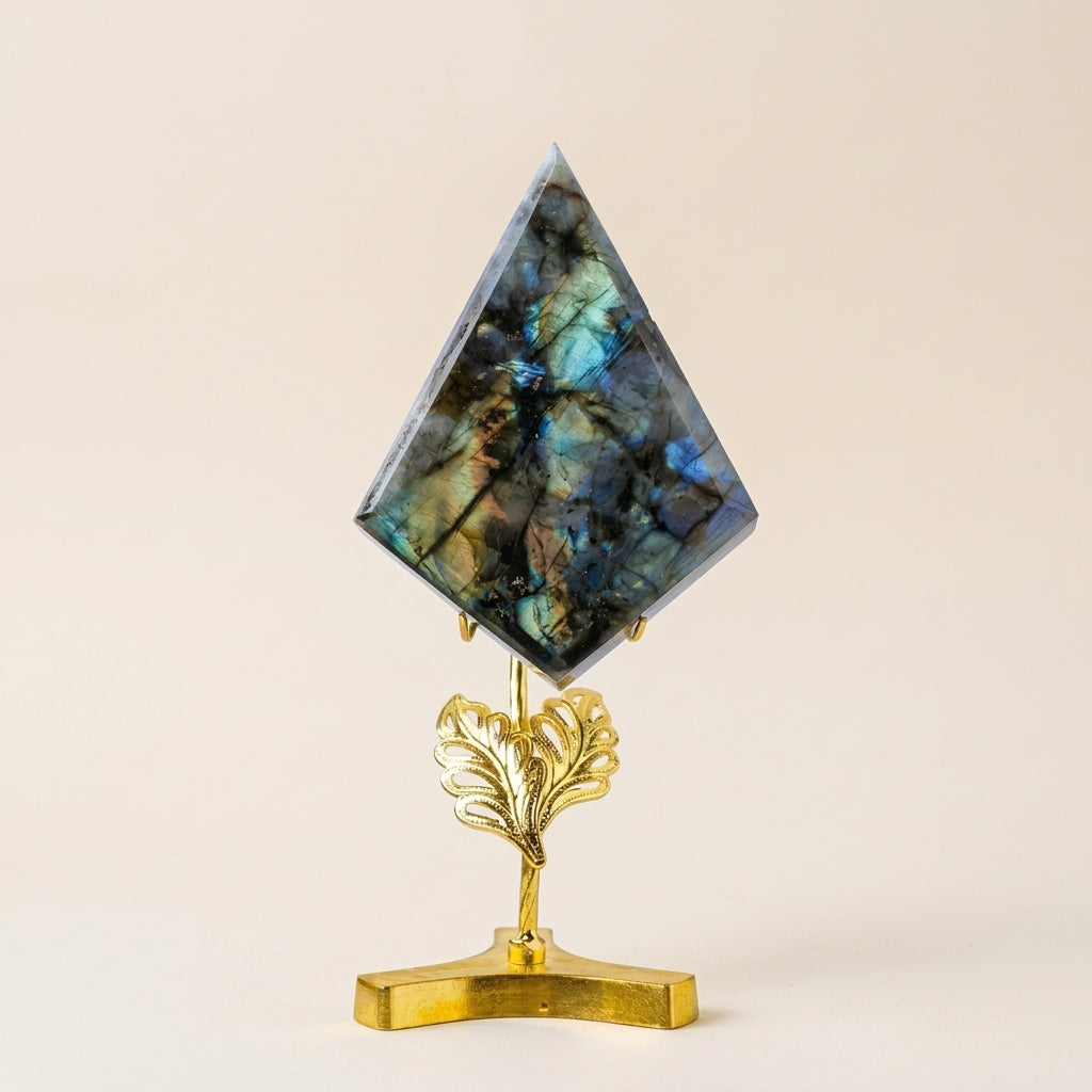 Labradorite Diamond Sculpture | Transformation & Inner Magic