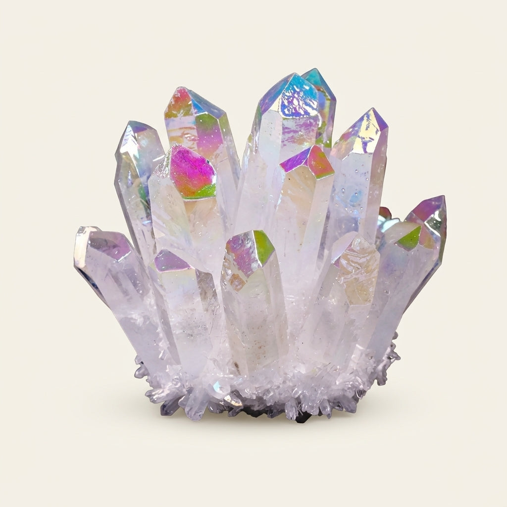 Rainbow Aura Quartz Cluster | Angel Aura Crystal Decor