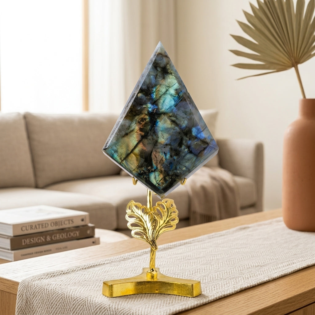 Labradorite Diamond Sculpture | Transformation & Inner Magic