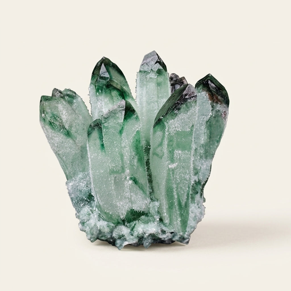 Green Phantom Quartz Cluster | Growth & Abundance