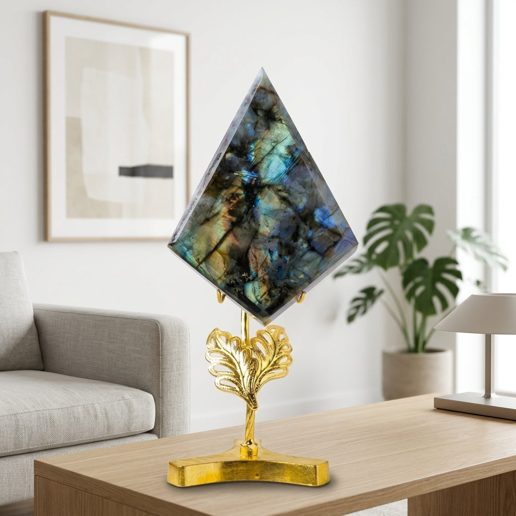 Labradorite Diamond Sculpture | Transformation & Inner Magic