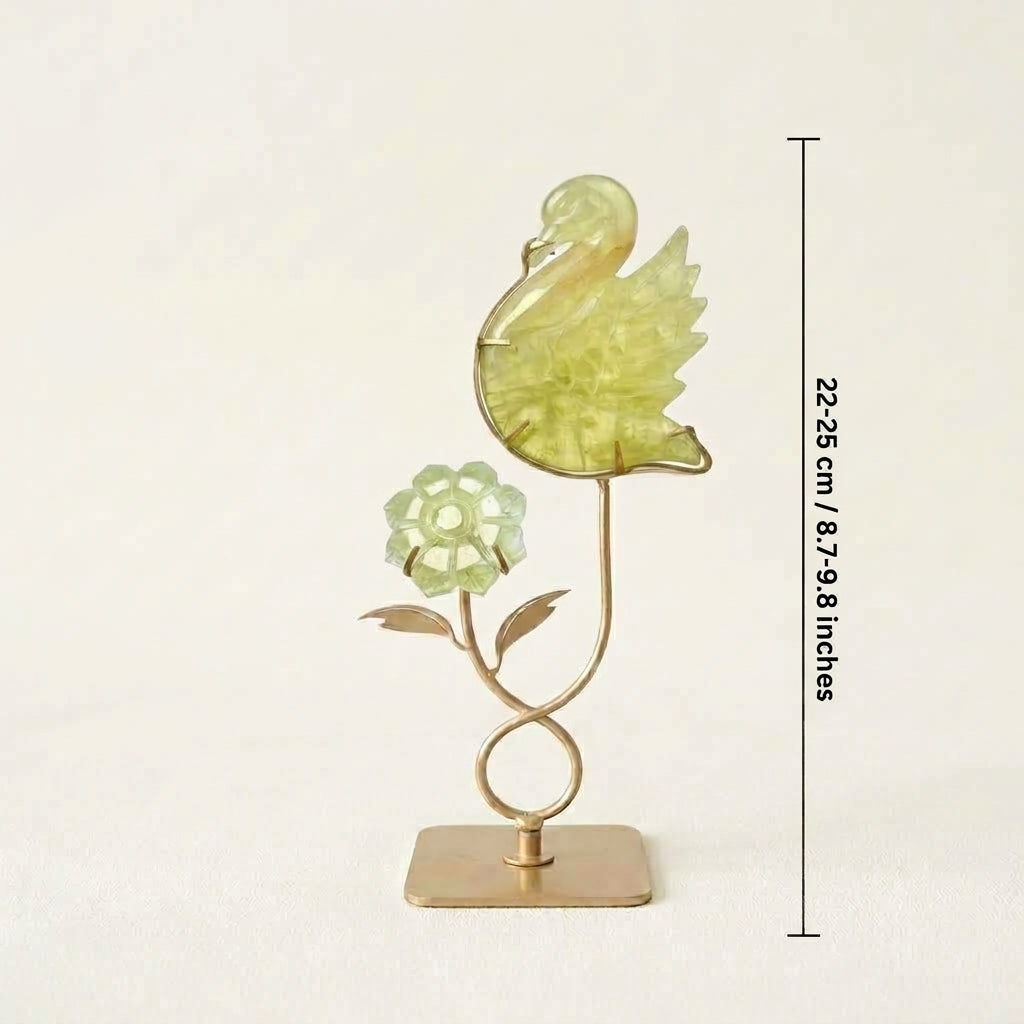Citrine Bird & Flower Sculpture | Abundance & New Beginnings