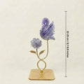 Purple Fluorite Bird & Flower Sculpture | Clarity & New Beginnings