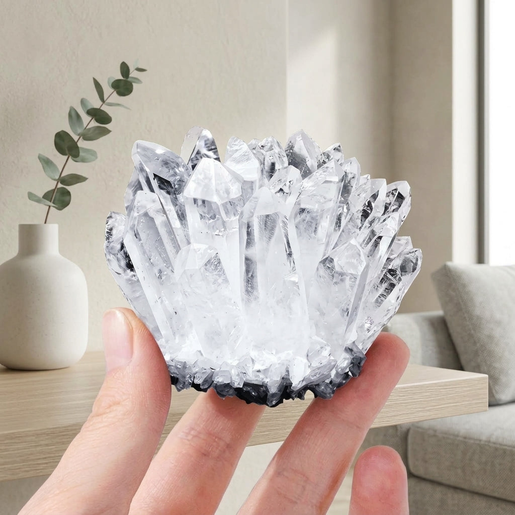 Natural Clear Quartz Cluster | Raw Crystal Home Decor