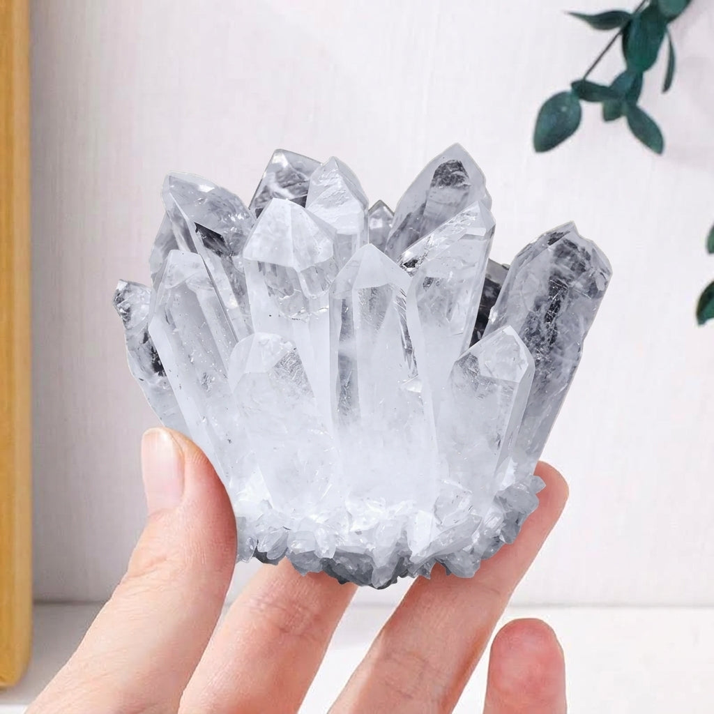 Natural Clear Quartz Cluster | Raw Crystal Home Decor