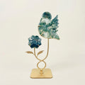 Moss Agate Bird & Flower Sculpture | Nature & Renewal