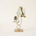 Golden Hematoid Quartz Bird & Flower Sculpture | Warmth & Energy
