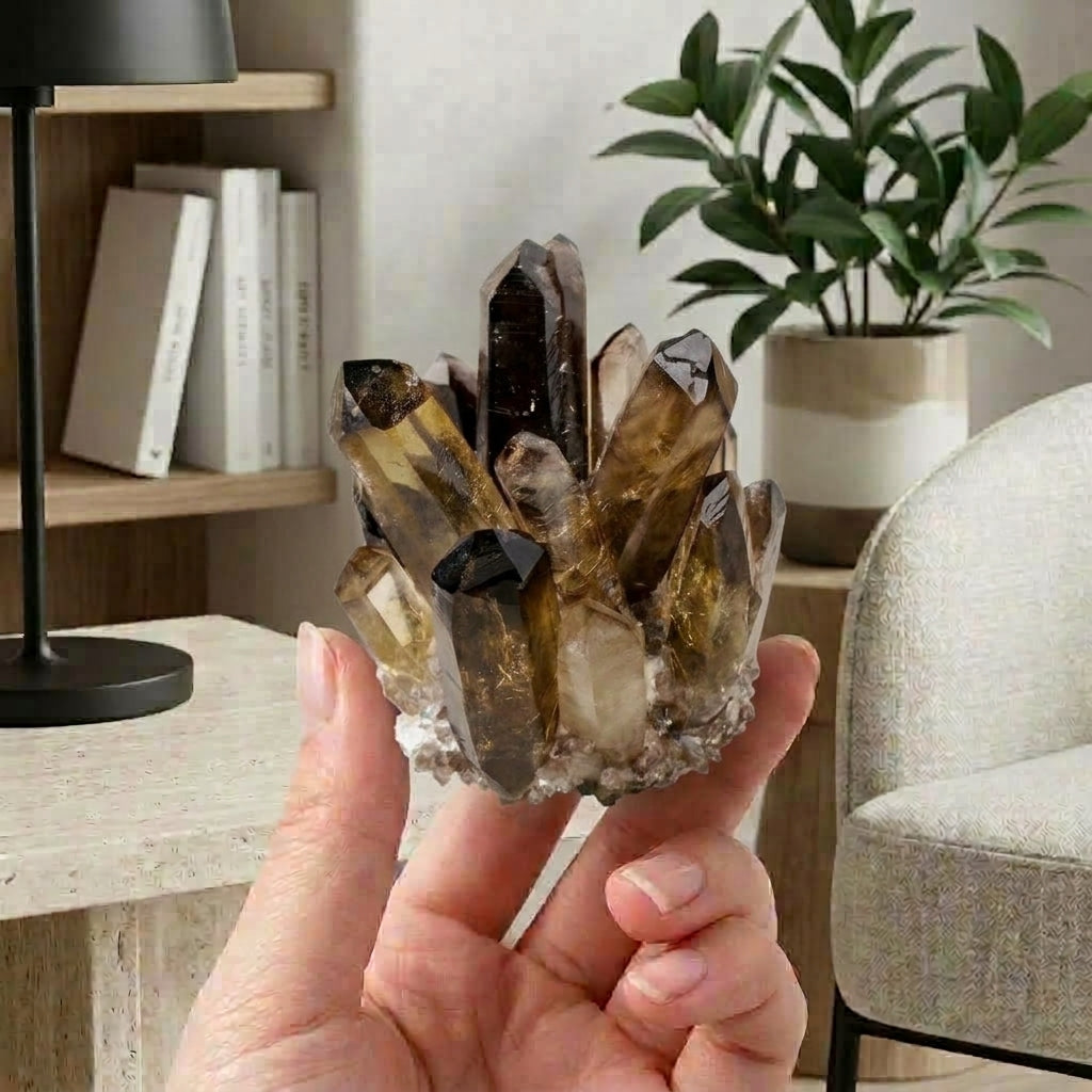 Natural Smoky Quartz Cluster | Grounding & Protection