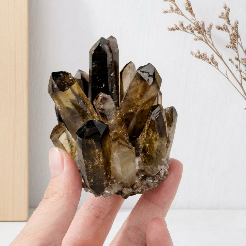 Natural Smoky Quartz Cluster | Grounding & Protection
