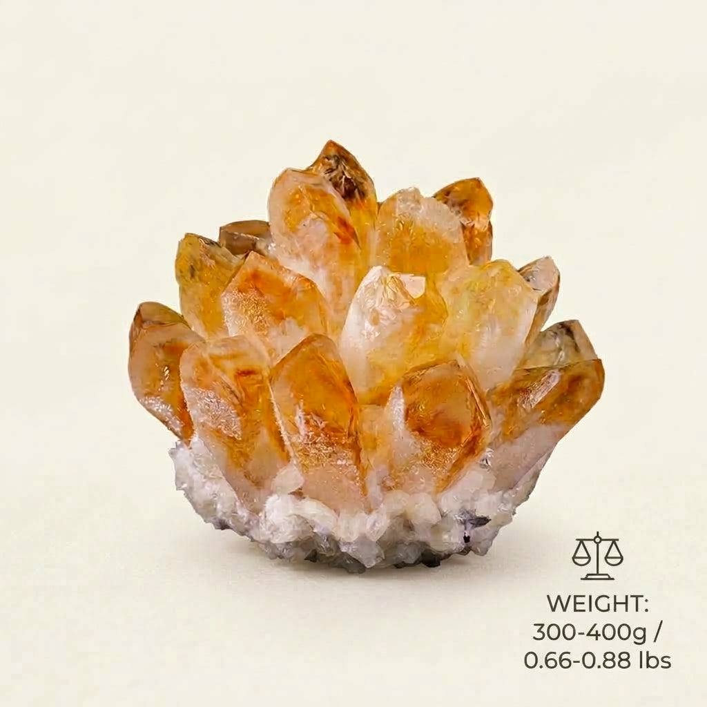 High-Grade Citrine Cluster | Deep Golden Raw Crystal