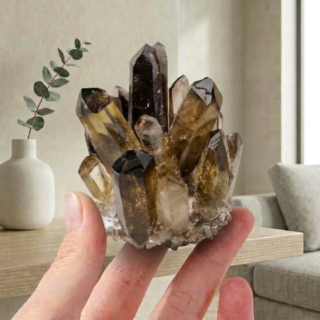 Natural Smoky Quartz Cluster | Grounding & Protection