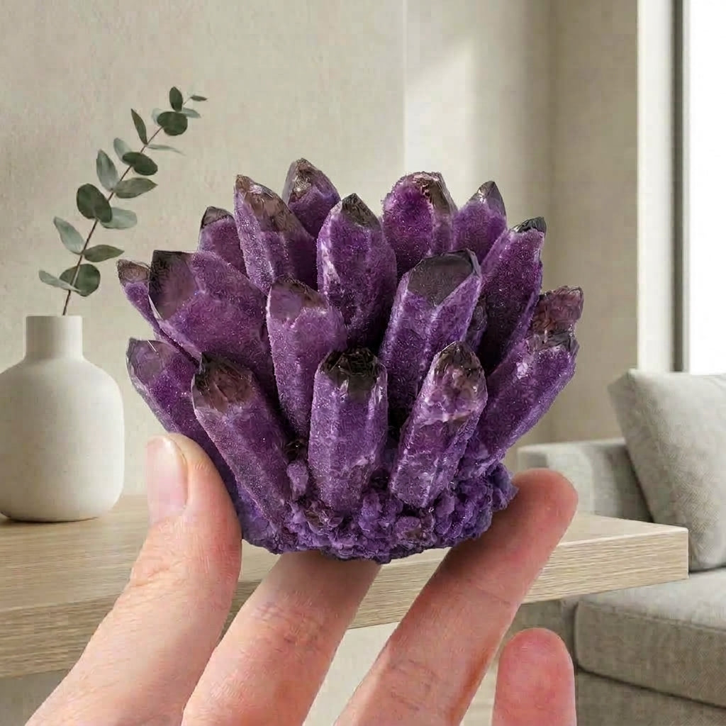 Deep Purple Amethyst Cluster | Rich Violet Raw Crystal