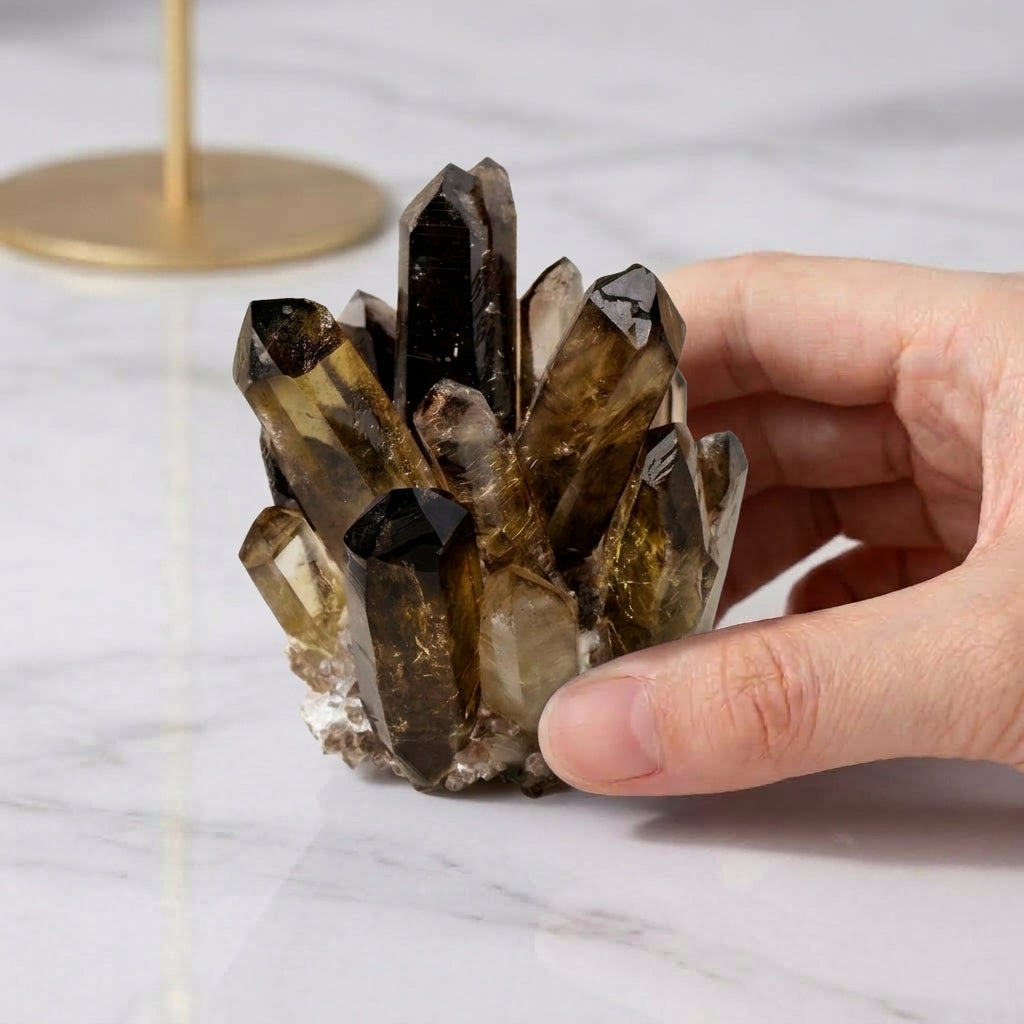Natural Smoky Quartz Cluster | Grounding & Protection
