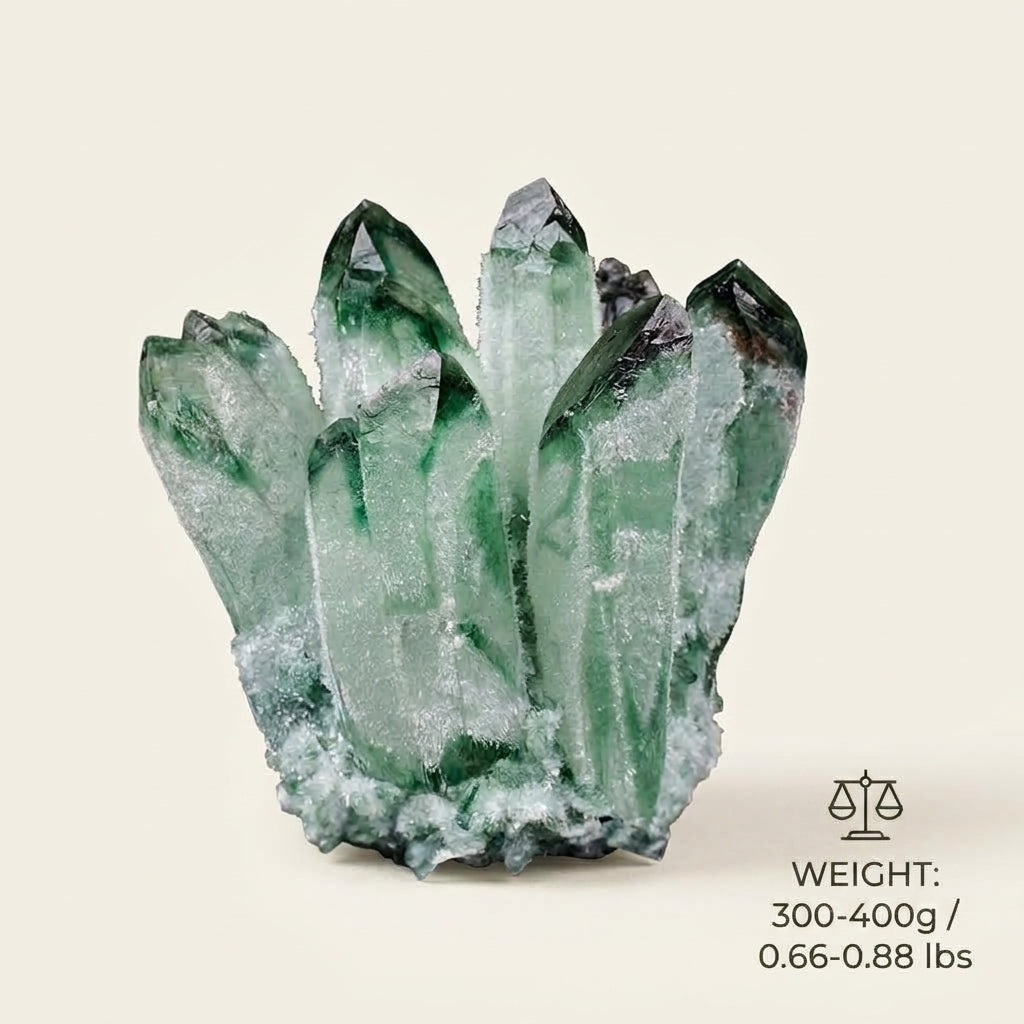 Green Phantom Quartz Cluster | Growth & Abundance