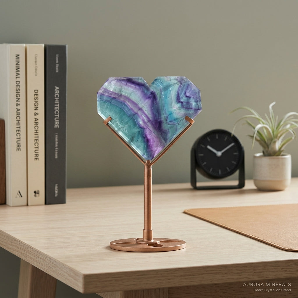 Natural Fluorite Heart Sculpture | Clarity & Self-Love